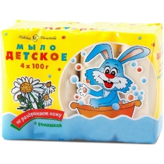 Изображение товара Детское туалетное мыло НЕВСКАЯ КОСМЕТИКА с ромашкой, 4х100 г