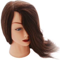 Изображение товара Учебная голова DEWAL с натуральными волосами 30-40 см для парикмахерского обучения