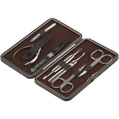 Изображение товара Маникюрный набор DEWAL 7 предметов, натур.кожа, коричневый
