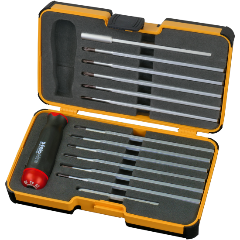 Изображение товара Динамометрическая отвертка Felo 10099316, серия Nm 3.0-5.4 с набором насадок 12 шт в кейсе