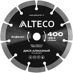 Изображение товара Диск алмазный по асфальту ALTECO 400*25,4, 66486
