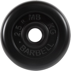 Изображение товара Диск обрезиненный d 26 мм Mb Barbell чёрный 2,5 кг