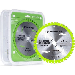 Изображение товара Диск пильный по дереву Greenworks 184мм 40 зубьев для циркулярной пилы
