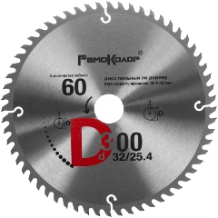 Изображение товара Диск пильный по дереву, переходное кольцо 16/20/22/25,4/30мм, 300x32x60T, (шт.) РемоКолор professional