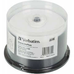 Изображение товара Диск Verbatim DVD-R 4.7Gb 16x Cake Box (50шт) Printable (43755)