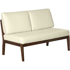 Изображение товара Диван-скамья Мебелик Массив экокожа крем, каркас орех.