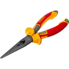 Изображение товара Длинногубцы прямые, диэлектрические рукоятки до 1000 В, трехкомпонентные рукоятки, 205мм, DENZEL, 17305