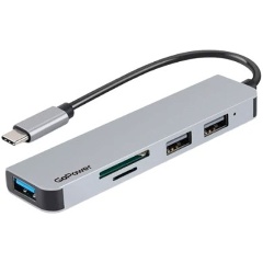 Изображение товара Док-станция Type-C GoPower 5 в1 3USB/MicroSD/SD Type-C (m) USB3.0 (1/100) (GPH5-1)