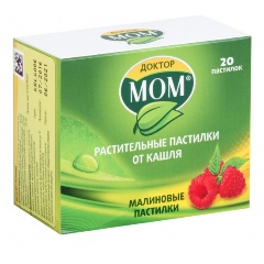 Изображение товара Лекарственное средство Доктор МОМ растительные пастилки от кашля №20 (малина) (ЮНИК ФАРМАСЬЮТИКАЛ ЛАБОРАТОРИЗ)