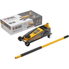 Изображение товара Домкрат гидравлический подкатной, 3 т, 125-470 мм, быстрый подъем, проф., DENZEL, 51260