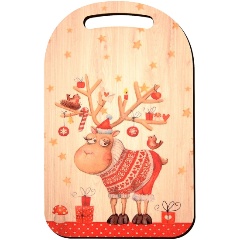 Изображение товара Доска разделочная Мультидом Новогодняя шутка 29х18,5см фанера