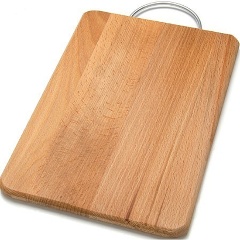 Изображение товара Доска разделочная ХОЗЯЮШКА 24х16 см, прямоугольная, мини, со скобой, бук (12-41)