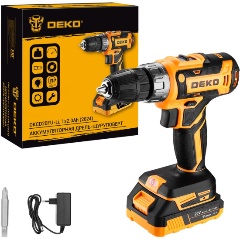 Изображение товара Дрель-шуруповерт аккумуляторная DEKO DKCD20FU-Li, 20В, 1x2.0Ач (063-4149)