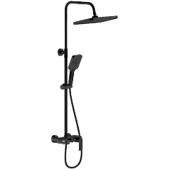 Изображение товара Душевая система BELZ B24678-7 черная матовая настенная с режимами и тропическим душем