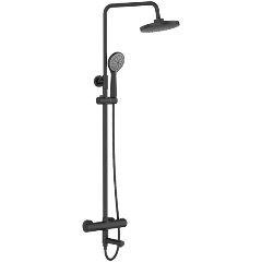 Изображение товара Душевая система Orange Thermo T02S3-911b термостат с изливом, черный матовый