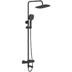 Изображение товара Душевая система Orange Thermo T02S4-911b термостат с изливом, черный матовый