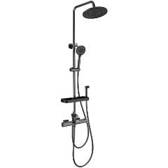 Изображение товара Душевая система с термостатом Wonzon & Woghand Plate графит 158 см шланг 150 см
