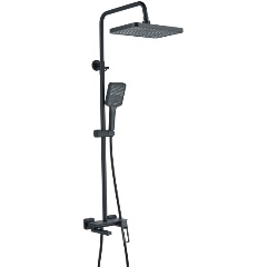 Изображение товара Душевая система Shevanik S6826H черная с регулируемым высоким душем