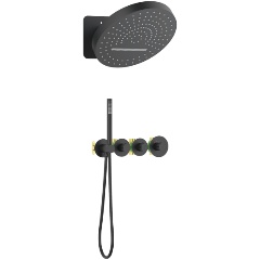 Изображение товара Душевой комплект с термостатом Timo Saona SX-2329/03SM черный