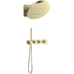 Изображение товара Душевой комплект с термостатом Timo Saona SX-2329/17SM золото матовое