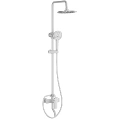 Изображение товара Душевая система Wonzon & Woghand Line белый матовый 138 см регулировка высоты