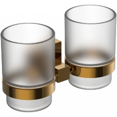 Изображение товара Два стакана для зубных щеток с держателем WONZON & WOGHAND POLO, Темное золото (WW-8928-DG)