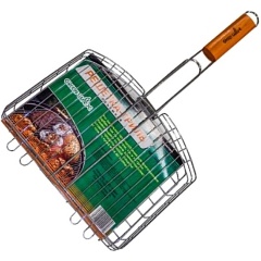 Изображение товара Решетка-гриль Green Glade 7004 двойная объемная, с деревянной ручкой