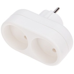 Изображение товара Двойник электрический REXANT 10 А, б/з, вертикальный, белый