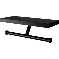 Изображение товара Двойной держатель для туалетной бумаги с полкой WONZON & WOGHAND, Черный матовый (WW-V3802-MB)