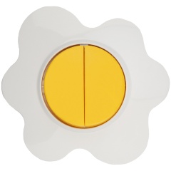 Изображение товара Выключатель KRANZ HAPPY "Яичница", двухклавишный, желто-белый