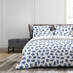 Изображение товара Двуспальный комплект постельного белья Ранфорс Волшебная Ночь Yoga cat с наволочками 50х70, 790522