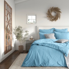 Изображение товара Двуспальный комплект постельного белья Verossa сатин-меланж Aqua 70/70 наволочки