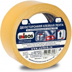 Изображение товара Клейкая лента двусторонняя Unibob 50 мм х 25 м, полипропилен