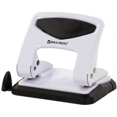 Изображение товара Металлический дырокол BRAUBERG PN-150M до 35 листов белый офисный канцелярский инструмент
