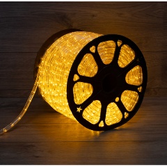 Изображение товара Светодиодный шнур NEON-NIGHT Дюралайт 100 м, диам. 13 мм, 36 диодов/метр, желтое свечение