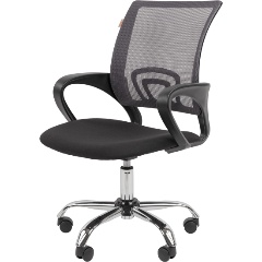 Изображение товара Кресло офисное EASY CHAIR EChair-304LT TC ткань черн/сетка серый, хром