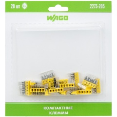 Изображение товара Экcпресс-клемма WAGO 2273-205, 5-проводная, до 2.5 кв. мм, 6 шт.