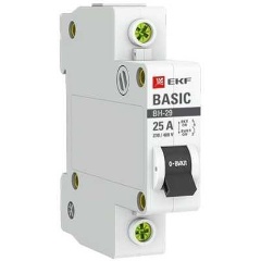 Изображение товара Выключатель нагрузки EKF 1п 25А ВН-29 Basic, SL29-1-25-bas