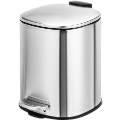 Изображение товара Контейнер для мусора EL CASA 3 л, 21,5х17х23,5 см, с педалью, с ведром, серебро (240517)