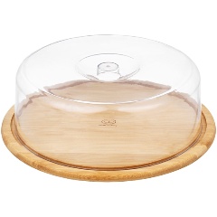 Изображение товара Блюдо сервировочное ELAN GALLERY 29х29х9 см., бамбуковое с пластиковой крышкой