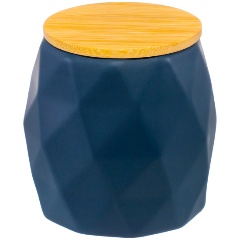 Изображение товара Банка для хранения ELAN GALLERY "Синяя" 550 мл, 10.5х10.5х10.5 см, с крышкой, фарфор/бамбук, синий (950359)