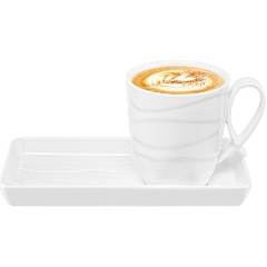 Изображение товара Чашка с блюдцем ELAN GALLERY Айсберг волны фарфор 300 мл серый комплект