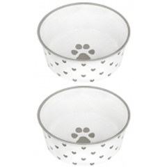 Изображение товара Набор мисок ELAN GALLERY 2 шт керамика белый с сердечками для питомцев 400 мл