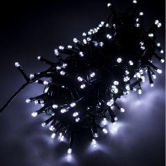 Изображение товара Электрогирлянда уличная ЗОЛОТАЯ СКАЗКА "Нить", 200 LED, 20 м, холодный белый, контроллер, 591293