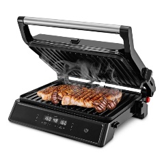 Изображение товара Электрогриль Kitfort КТ-3682 с разложением на 180°, съемными пластинами и таймером