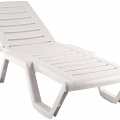 Изображение товара Лежак ЭЛЛАСТИК-ПЛАСТ Аква из пластика белый размер 186х60х30 см