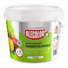 Изображение товара Эмаль акриловая Olecolor, матовая, 1 кг, белая