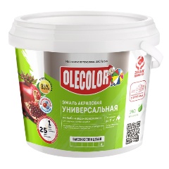Изображение товара Эмаль акриловая Olecolor, высокоглянцевая, 0,8 кг, белая