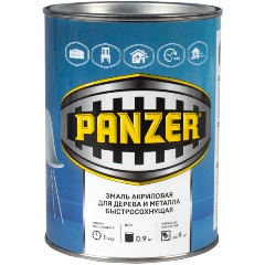 Изображение товара Эмаль акриловая Panzer полуглянцевая 0.9 кг белая для внутренних работ
