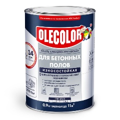 Изображение товара Эмаль для бетонных полов Olecolor, алкидно-уретановая, глянцевая, 2,7 кг, красно-коричневая